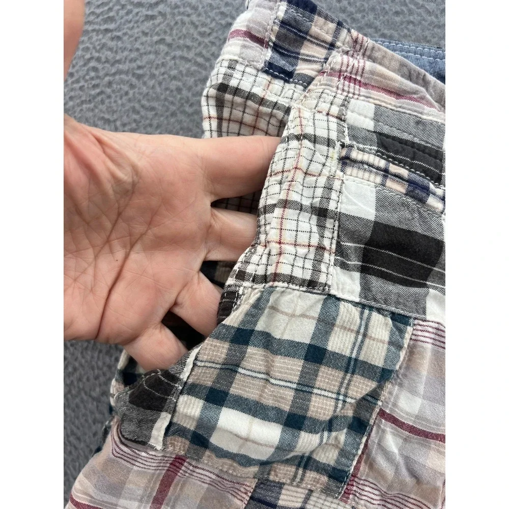 J.Crew Field Shorts Mens Sz 34 Patchwork Plaid Madras Multi Color Preppy Summer